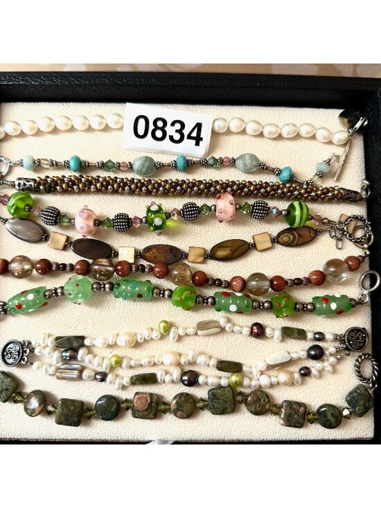 Jewelry - Jewelry Lot Bracelets Art Glass Gemstone Mixed Metals Untested